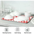 thumbnail image 7 of Red Buffalo Plaid Checkered Dish Drying Mat 18x24in, Microfiber Dish Drying Rack Pads Dish Drainer Mats Washable Heat-Resistant, 7 of 7