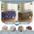 thumbnail image 6 of FOR U DESIGNS Boho Purple Flower Paisley Print Flip-Top Storage Ottoman Slipcover, Stretch Washable Footstool Bench Protector with Elastic Bottom, Soft Anti-Slip Furniture Cover for Bedroom, 6 of 7