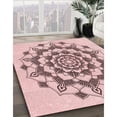 thumbnail image 3 of Ahgly Company Machine Washable Indoor Round Transitional Indian Red Area Rugs, 6' Round, 3 of 7