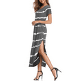 thumbnail image 2 of SIEANE Women's Short Sleeve V-Neck Split Maxi Dress with Pocket, 2 of 4