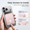 thumbnail image 3 of VIPQV Magnetic Phone Wallet, 3-Card Holder with RFID Blocking for iPhone 17/16/15/14/13/12,Pink, 3 of 4