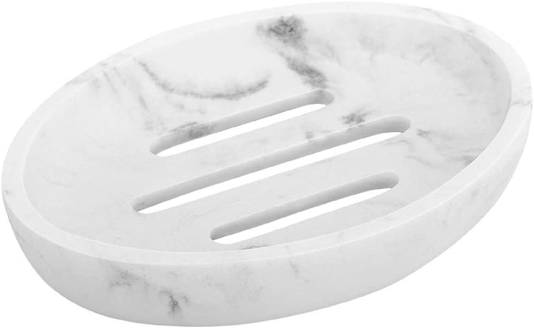 Soap Dish, Draining Soap Tray with Holes, Resin and Grit Soap Holder