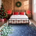 thumbnail image 3 of Haperlare 8'x10' Christmas Rug Winter Holiday Carpe with Non Slip Backing, Stain-Resistant Christmas Tree Snowman Indoor Mats for Living Room Bedroom Home Decor, Blue, 3 of 8