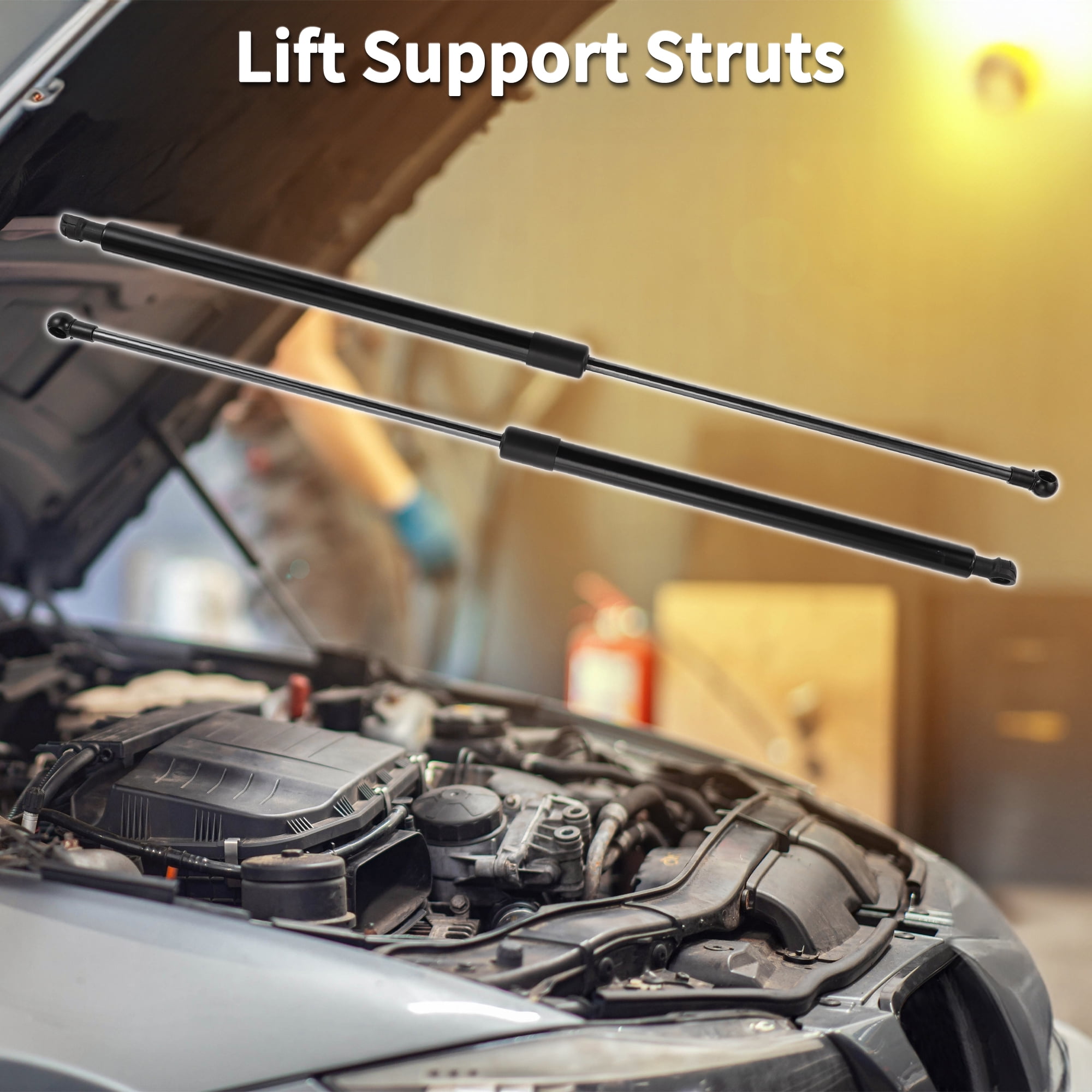 Unique Bargains 2Pcs Lift Supports for Volkswagen Jetta MK7 Front Hood Gas Spring Black
