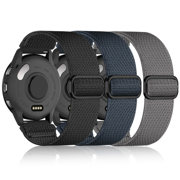 Correa de reloj Wizvv elástica de nailon de 18 mm, paquete de 3 unidades, compatible con Garmin