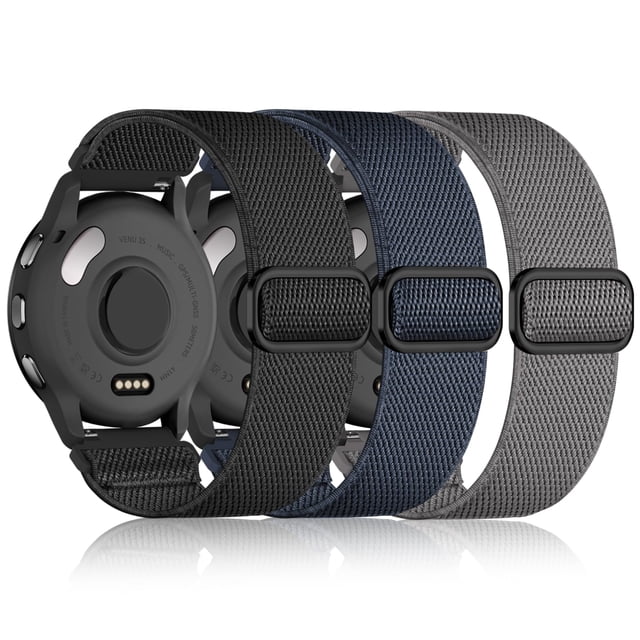 Correa de reloj Wizvv elástica de nailon de 18 mm, paquete de 3 unidades, compatible con Garmin