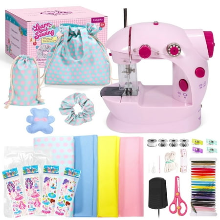 Caydo Mini Sewing Machine for Kids' Christmas Gifts, Portable Electric Sewing Machine Kit
