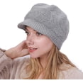 thumbnail image 1 of Taian - Gorro cálido de invierno para mujer, gorro holgado de ganchillo, gorros de punto con Visorggrey XianweiShao 8390612004902, 1 of 1