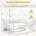 thumbnail image 2 of Gymax Loft Bed w/ Slide & Storage Staircase Twin Over Twin House-shaped Bunk Bed White, 2 of 10