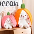thumbnail image 3 of Strawberry Rabbit Toy Plush Doll Cushion Transforming Birthday Gift Carrot Rabbit Animal Cartoon Soft Toy For Children And Adults,35cm, 3 of 4