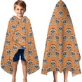 thumbnail image 3 of Orange Skull Pattern Hooded Bath Towel，60"x35" for Ages 3 To 12 Kids, Quick Dry Lightweight Soft Microfiber Hood Beach Towel Cover Up for Kids, 3 of 7