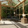 thumbnail image 1 of vidaXL 6 Piece Patio Lounge Set with Cushions Poly Rattan Gray, 1 of 6