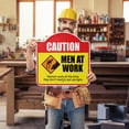 thumbnail image 2 of Caution Men At Work 18" X 18" Heavy-Gauge Aluminum Architectural Sign | SignMission Designer Women Work Warning Metal Novelty Gift Funny Joke Gag Road Garage, 2 of 4