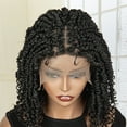 thumbnail image 3 of Braided Wigs for Black Women Lace Front Knotless Box Short Bob Twist Braided Wigs Synthetic Lace Front Braided Wigs with Baby Hair Handmade Braided Wigs 14 inches (1B Color), 3 of 8
