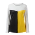 thumbnail image 4 of Mode Décontractée pour Femmes T-shirt à Manches Longues Col Rond Contrasté, 4 of 8