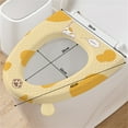 thumbnail image 5 of Yellow Waterproof Toilet Seat Cover, Warm Soft EVA Pad, 1 Count 16.5 x 15.0 Inch, Cartoon Washable Bathroom Commode Cushion, Bright Potty Training Seat Warmer For Winter Home Kids Toddler, 5 of 5