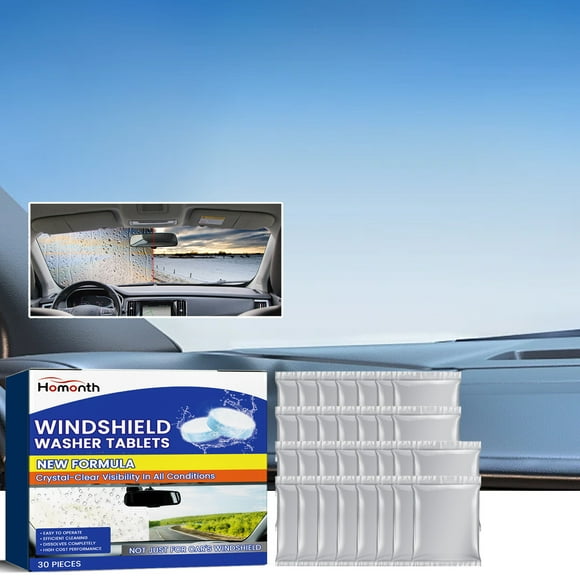 30Pieces Car Windshield Washer Tablets,Washer Fluid Tablets Glass Cleaner, Concentrate Car Windshield Wiper Fluid, Car Windshield Cleaner Automotive Glass Cleaner