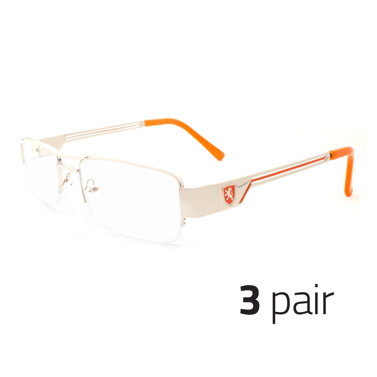 2 PAIR Fashion Unisex men Women Clear Lens Nerd Geek Glasses Eyewear Orange SB 