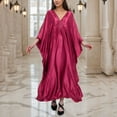 thumbnail image 2 of Taqqpue Kaftan Dresses for Women Solid Color Plus Size Bathing Suit Cover up Caftan Maxi Beach Dresses, 2 of 7