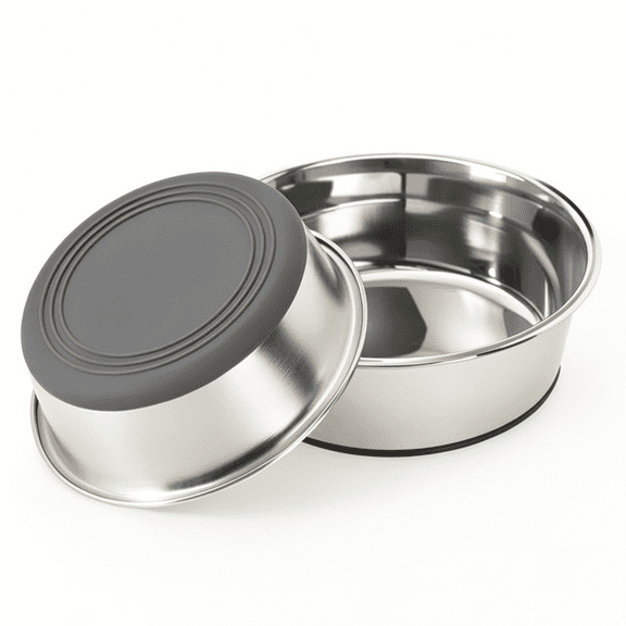 Max & Marlow Stainless Steel Dog Bowls Set of 3 Cup and 7 Cup, Non-Slip Rubber Base Metal Pet Food Water Bowls for Small to Large Dogs