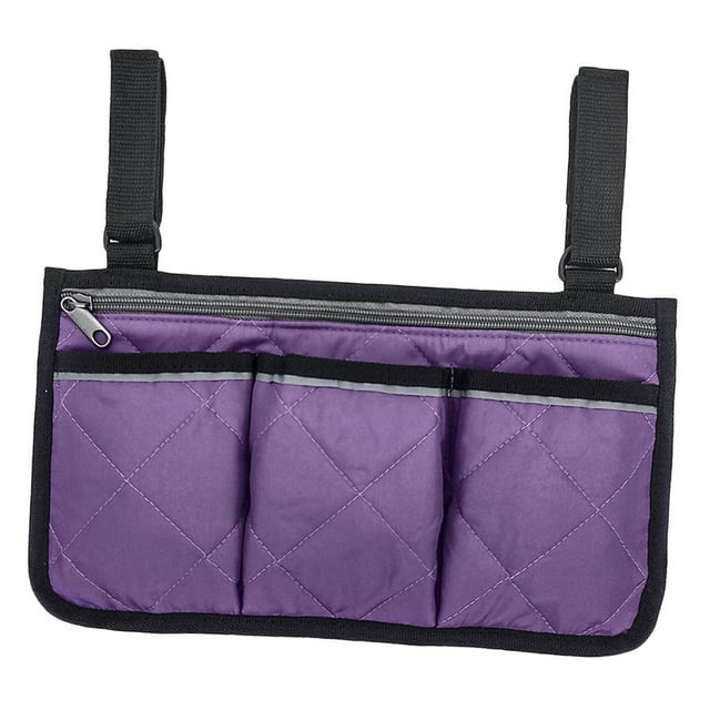 Bolsa de Almacenamiento Lateral Silla de Ruedas Bolsillo para Accesorios de Movilidad - Púrpura Sunnimix Bolsa lateral para silla de ruedas