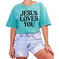thumbnail image 4 of Jesus Loves You Shirt for Women Christian Faith Easter Inspirational Distressed Tee Seafoam Shirt Adult Medium, 4 of 7
