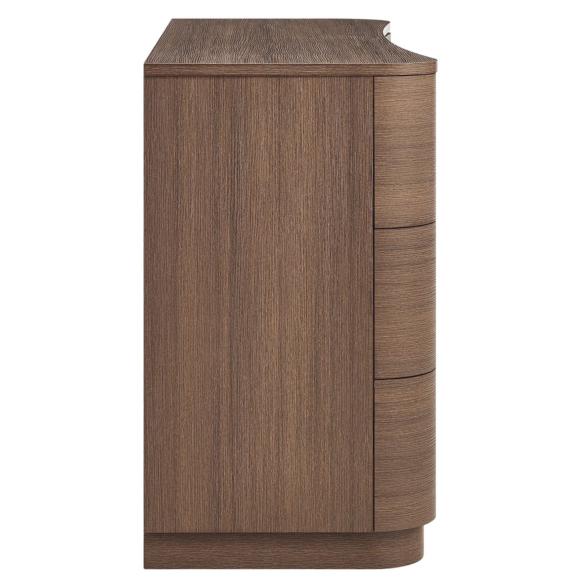 Modway Mirae 6-Drawer Curved Dresser in Brushed Brown Oak by Modway