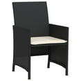 thumbnail image 5 of vidaXL 3 Piece Bistro Set with Cushions Black Poly Rattan, 5 of 6