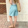 thumbnail image 4 of Amidoa Boys Shorts Solid Color Casual Summer Soft Elastic Waist With Pockets Sports Shorts for Kids Sky Blue Size 12, 4 of 9