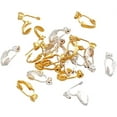 thumbnail image 2 of 20pcs Silver Gold Clip-on Earring Converters Non-Pierced Earring Clip Backs with Post for Turn Any Studs into Clip on Earring Jewelry Making, 2 of 5
