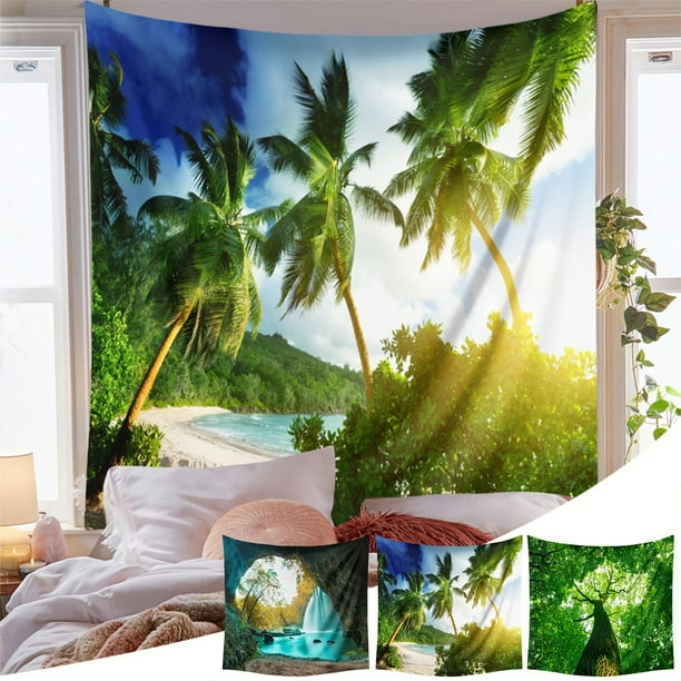 Tapiz Escénico, Tela de Poliéster Vibrante para Pared, Decoración de Dormitorio Inspirada En La Naturaleza, Tela Multiusos para Fondo, Ideal para Oficina En Casa, Fácil Instalación, Ideal para Viajes