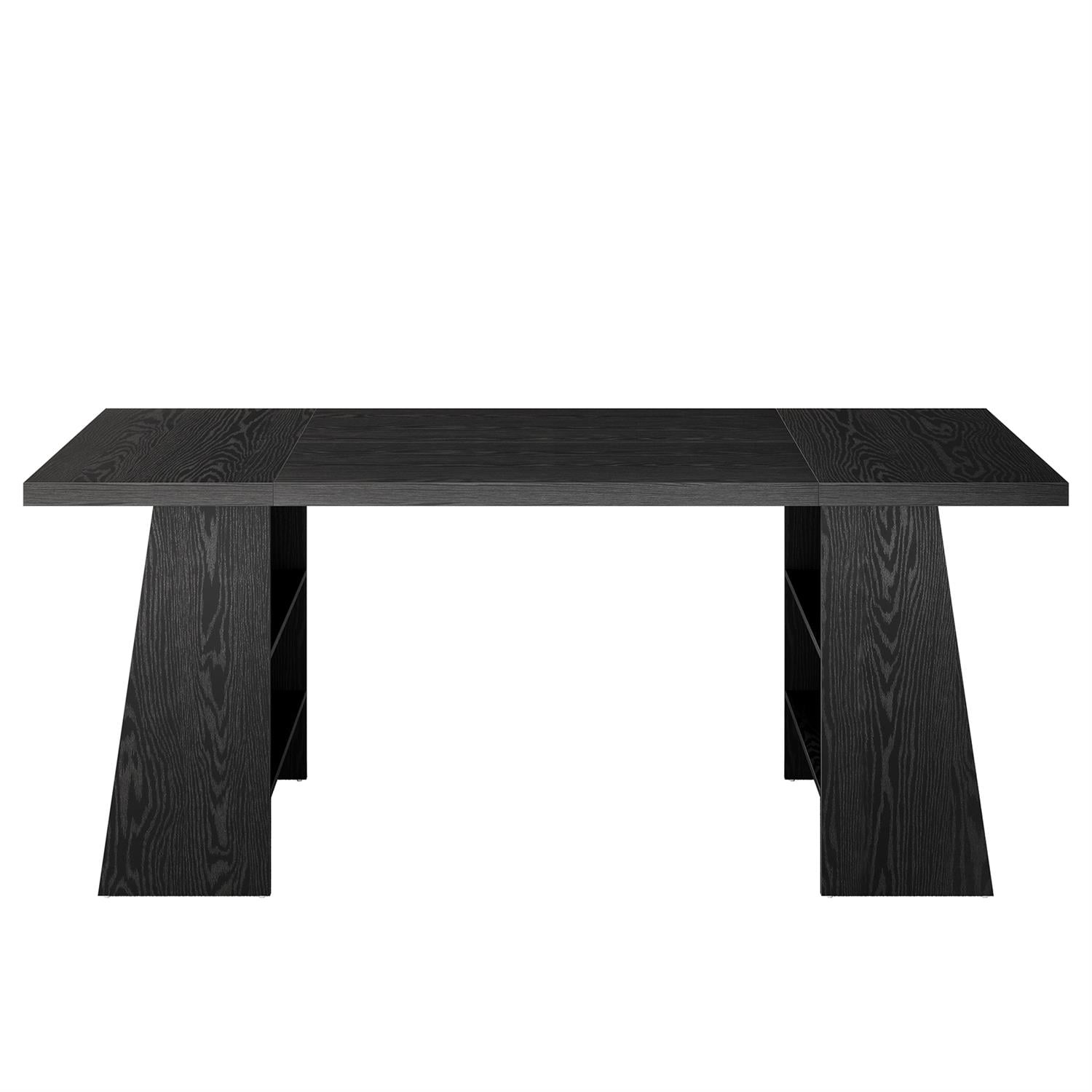 Demi Bonn 63" Office Desk, Sleek Modern Writing Table, Minimalist Desk for Home Office, Stylish Computer Station, Black