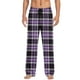 thumbnail image 2 of Pantalones de pijama largos para hombre, informales, con estampado a cuadros, holgados, deportivos, elásticos, rectos, vintage, con bolsillos, 2 of 6