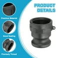 thumbnail image 3 of Uxcell 1.5" Aluminum Cam and Groove Fitting, 2 Pcs Dust Plug Male Adapters, Black, 3 of 6
