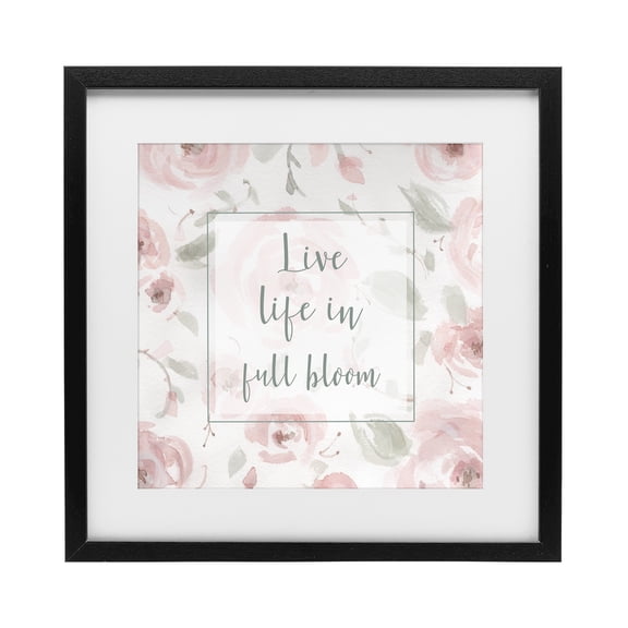 Stupell Industries Live Full Bloom Florals Black Framed Print Under Glass, design by Carol Robinson