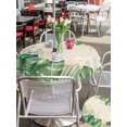 thumbnail image 5 of Outdoor Tablecloth with Umbrella Hole for Patio/Picnic/Party/Camping, Green Botanical Waterproof Table Cloth Round Cover Washable, Summer Monstera Leaf Tropical Foliage Rustic (Dia 54"), 5 of 9