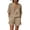 Coffee, variant on Two-Piece Fashion Woman Round Neck Sleeveless Blouse And Loose Pockets Pants Set