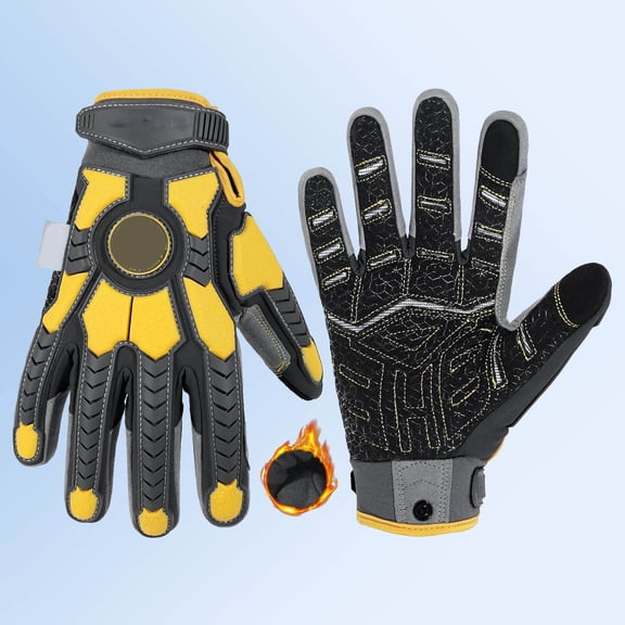 Winter Cut Resistant Impact Resistant Work Gloves, Padded Palm Grip Heavy Duty Working Glove