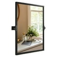 thumbnail image 2 of Open Box Moon Mirror 24 x 36 Inch Pivoted Wall Mounted Vanity Mirror, Black, 2 of 9