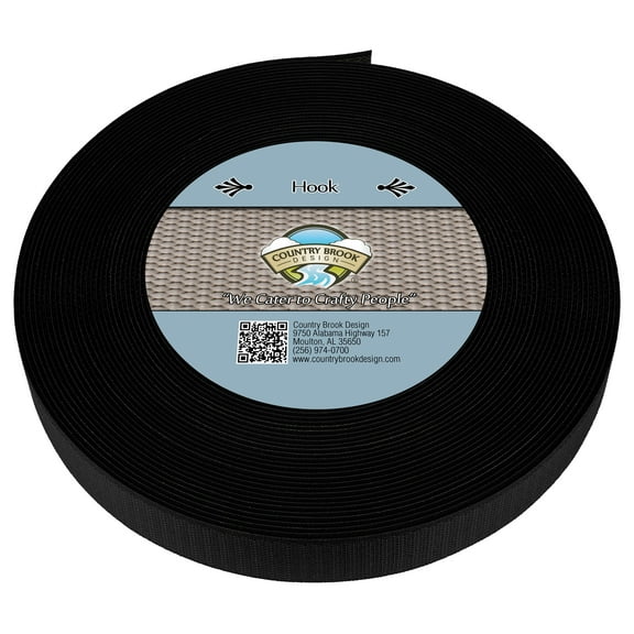 Country Brook Design® Black Sew on Hook Only (1 inch, 50 yards)