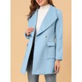 thumbnail image 6 of Allegra K Women's Elegant Shawl Collar Lapel Belted Long Trenchcoat, 6 of 8