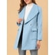 thumbnail image 5 of Abrigo largo de mujer elegante con solapa y cinturón en azul talla S, 5 of 7