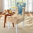 thumbnail image 5 of TSOVTHRID Sea Turtle Beach Starfish Print Table Cover and Chair Slipcovers Set of 5, Removable 55x82 Inch Rectangle Tablecloth with Chair Covers, Water-Resistant Furniture Protectors, 5 of 7