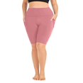 thumbnail image 2 of Domuza Women's Plus Size High Waist Biker Shorts Yoga Workout Sports Athletic Running Shorts with Pockets Watermelon Red 2XL, 2 of 4