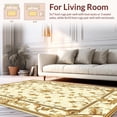 thumbnail image 2 of ODIKA 6'x9' Machine Washable Non-Slip Area Rug, Timeless Ornamental Motif Floor with Intricate Scrolls High Traffic Rug, Beige, 144350, 2 of 5