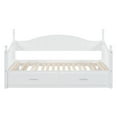 thumbnail image 4 of Harper & Bright Designs Wooden Daybed with Trundle and 2 Storage Drawers, Extendable Twin to King Size Daybed, Elegant Sofa Bed Frame for Living Room Bedroom, White, 4 of 14
