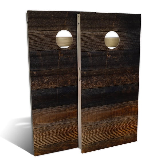 Skip's Garage | Burnt Shiplap Cornhole Board Set | Includes Boards & Bags | Choose Your Size & Accessories