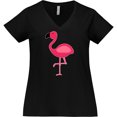 thumbnail image 3 of Inktastic Pink Flamingo Women's Plus Size V-Neck T-Shirt, 3 of 5