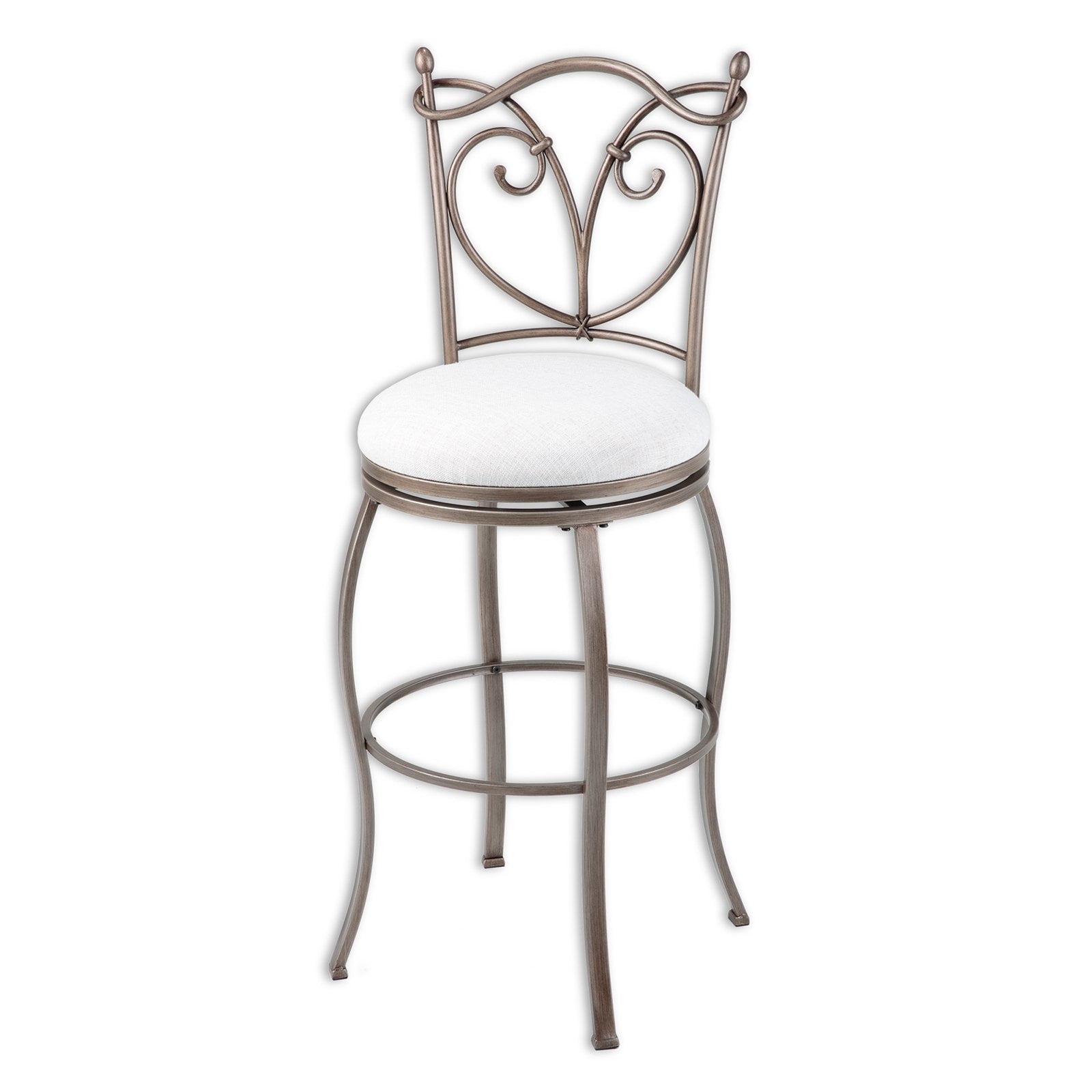 Raleigh Swivel Seat Bar Stool with Brushed Bronze Finished Metal Frame