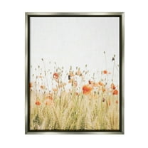 Stupell Industries Poppy Field Photography Botanical & Floral Photography Gray Floater Framed Canvas Art Print Wall Art, 25 x 31